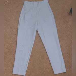 High-Waisted Light Blue Women's Tapered Pants- Zara